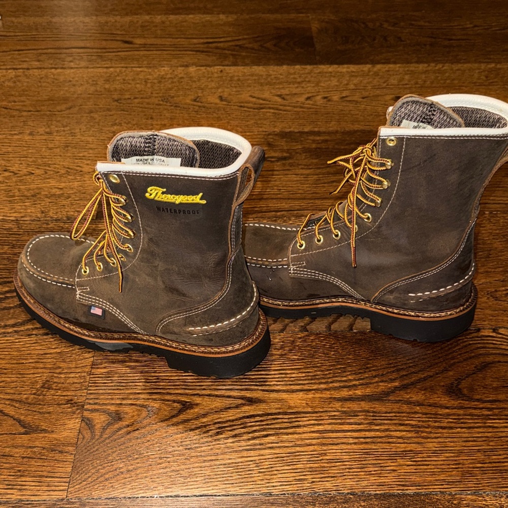 Men's Brown Leather Boots - Picture 5 of 9